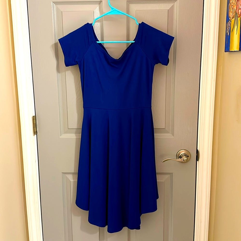 Sidefeel Women
Off Shoulder Short
Sleeve High Low
Skater Dress